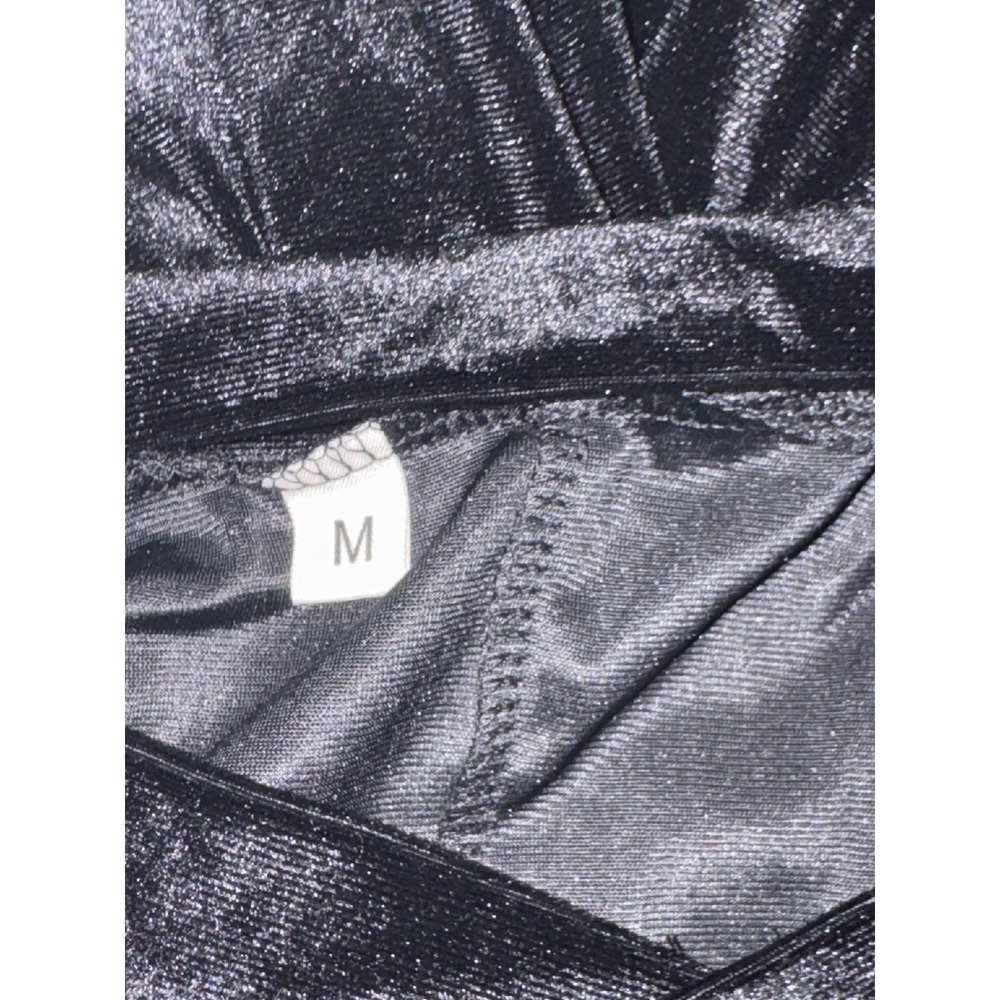 Morticia Black Velvet Off Shoulder Maxi Dress Women M Morticia Costume Goth NWOT - Picture 7 of 8